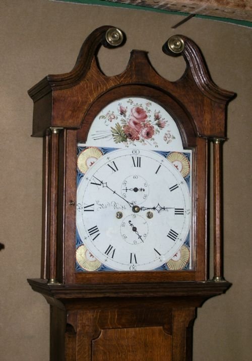 fig 1. Early 19th Cent Oak 8 Day Longcase Clock