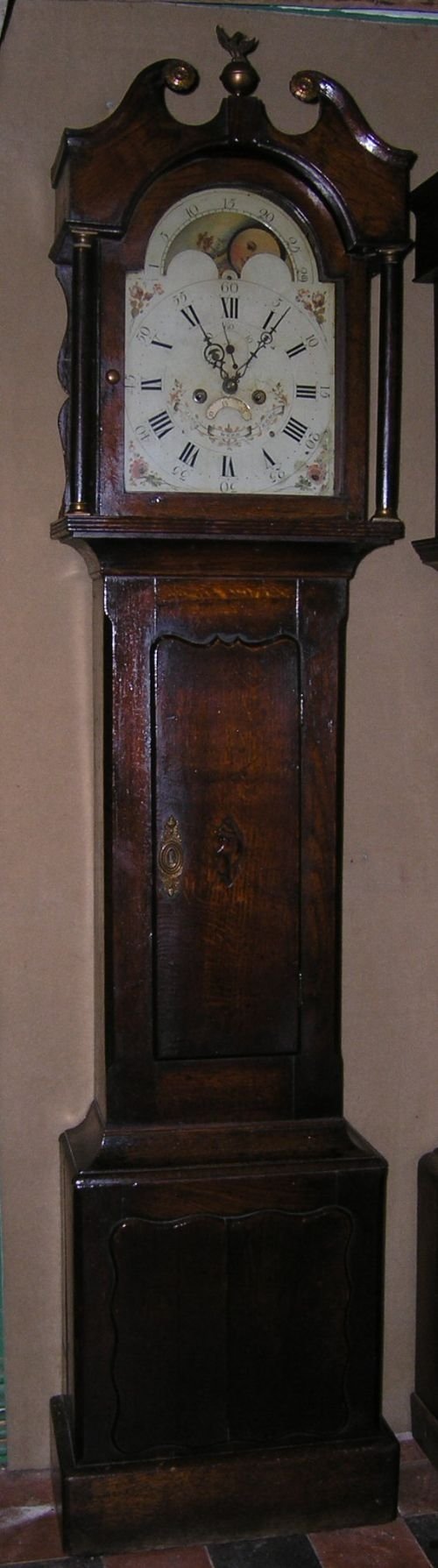 George III Country Oak Moon Dial Longcase Clock