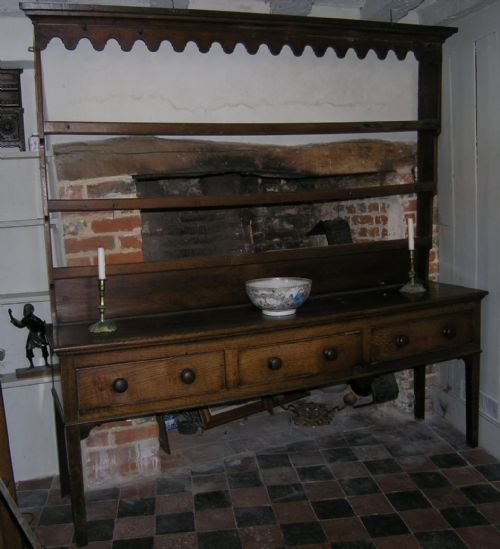 George III Oak Dresser & Rack