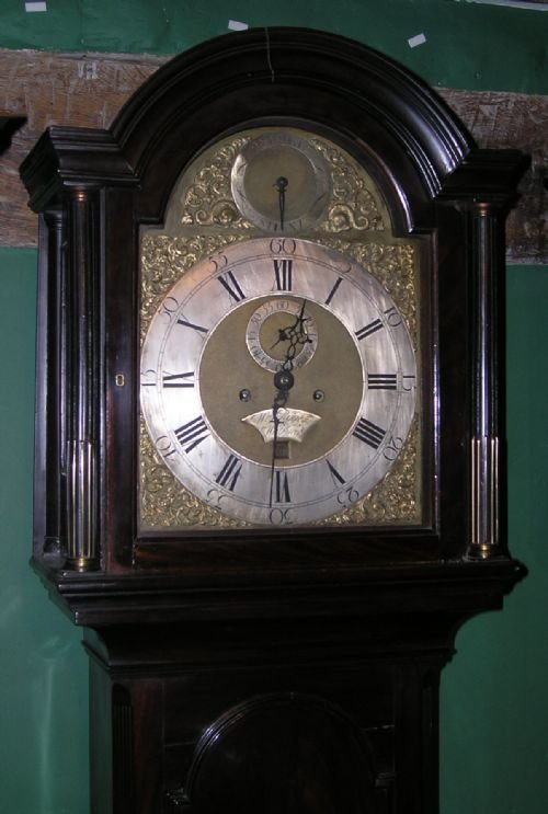 fig 1. 18th Cent Mahogany Longcase Clock, Rogers, Watford