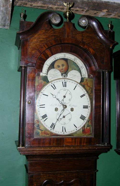 Early 19th Cent Moon Dial Longcase Clock