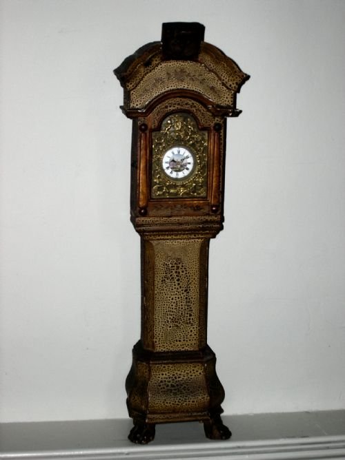 Rare Miniture Lacquered Longcase Clock