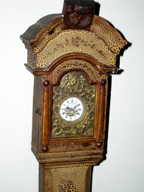fig 1. Rare Miniture Lacquered Longcase Clock