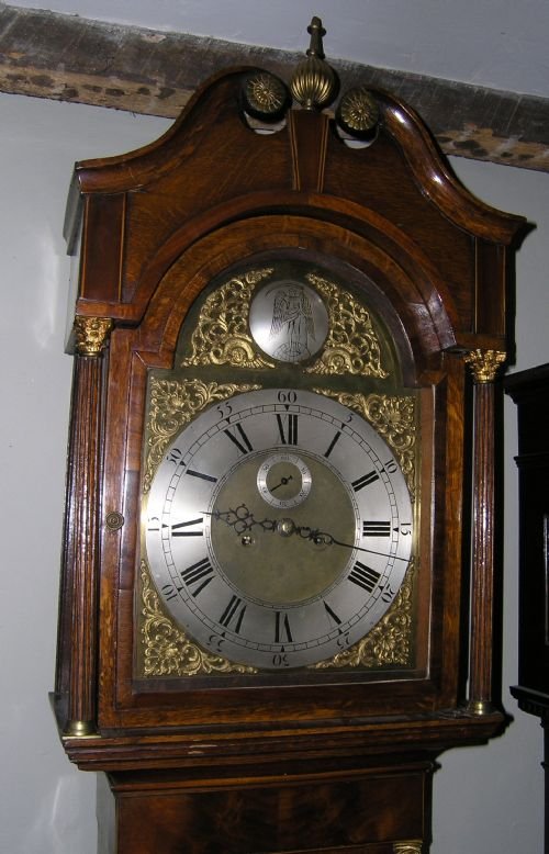 fig 1. Impressive Geo III Inlaid Oak Longcase Clock