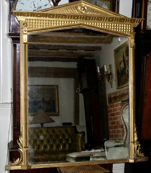 19th Cent Gilt Overmantle Mirror.