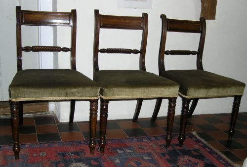 3 Regency Rope Back Dinning Chairs