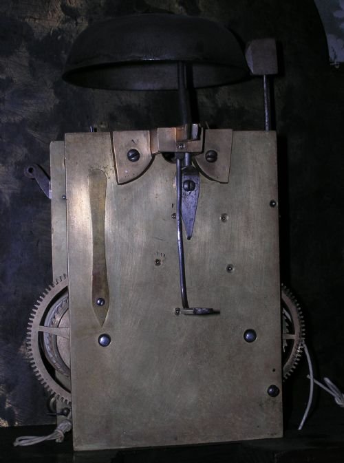 fig 1. 18th Cent 8 day Longcase Clock Dial & Movement