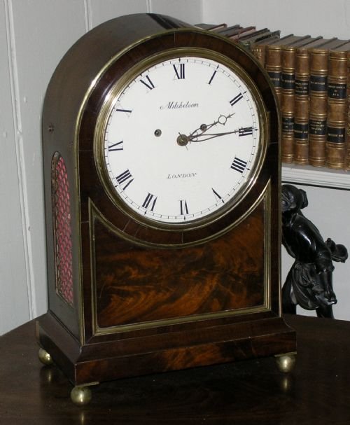 19th Cent Mahogany Fusee Bracket Clock
