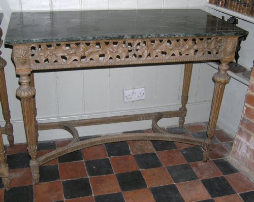 fig 1. Pair Antique Carved Pine Console Tables
