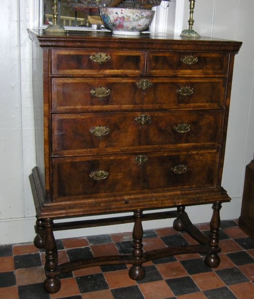 Early 18th Cent Walnut Chest on Stand