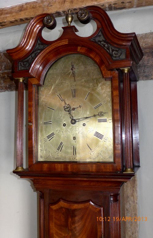 fig 1. 18th Cent Mahogany Longcase Clock