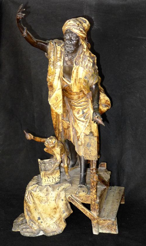 Large Cold Painted Metal Figure of an Arab Trader