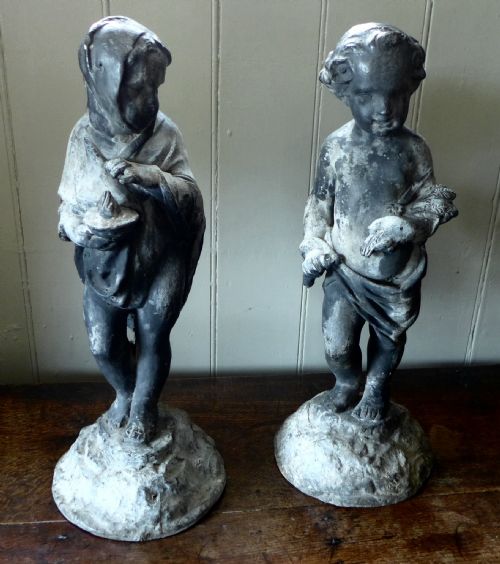 Lovely Pair of 19th Cent Lead Figures