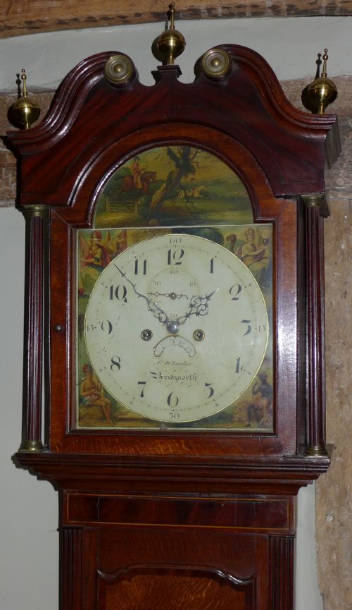 Early 19th Cent Oak & Mahogany Longcase Clock