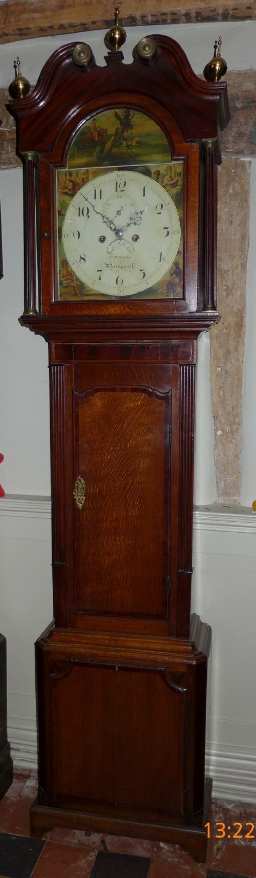fig 1. Early 19th Cent oak & Mahogany Longcase Clock