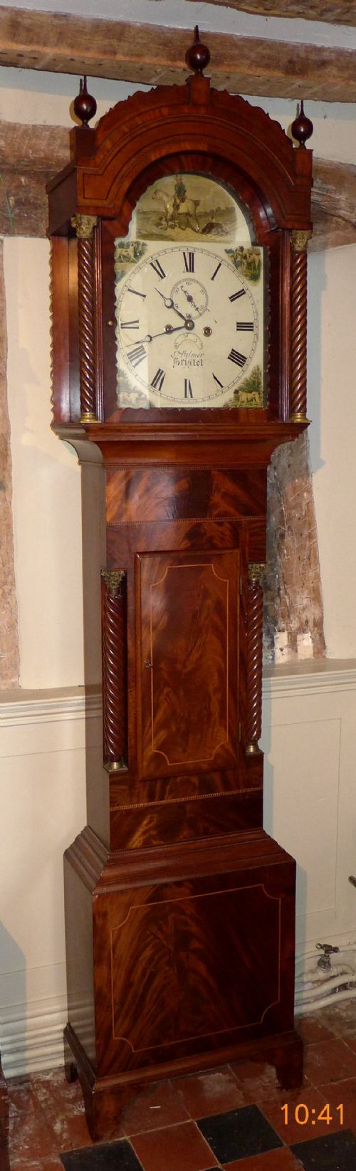 19th Cent Mahogany 8 Day Longcase Clock