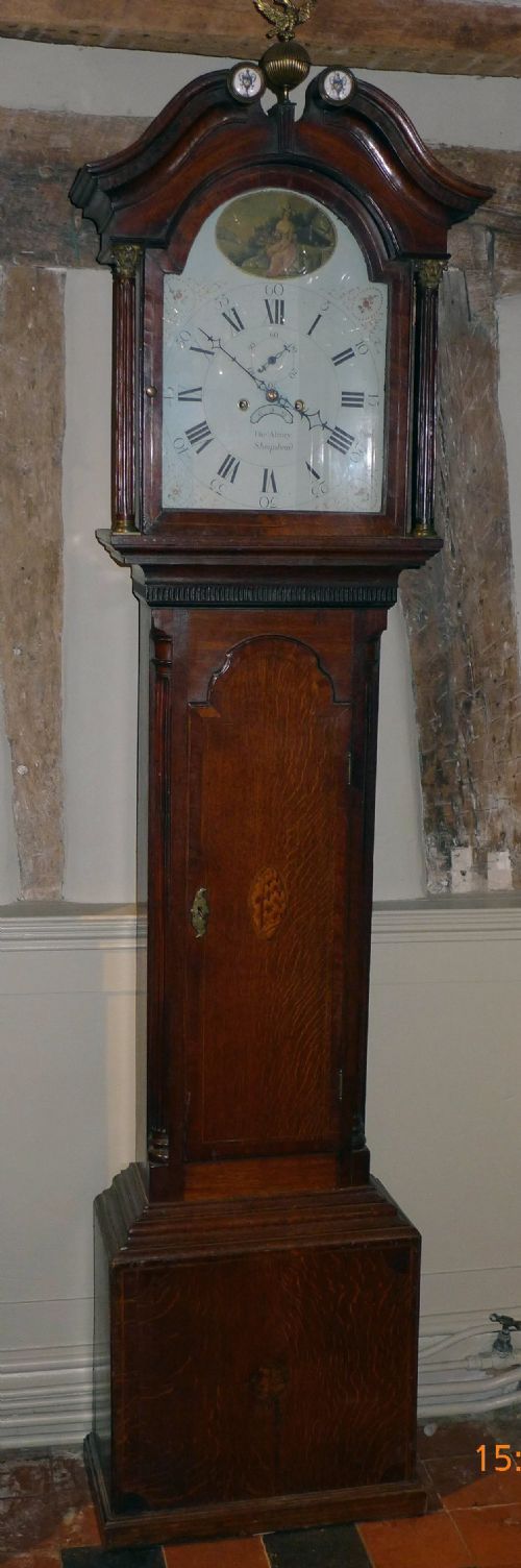 fig 1. Early 19th Cent Oak Longcase Clock
