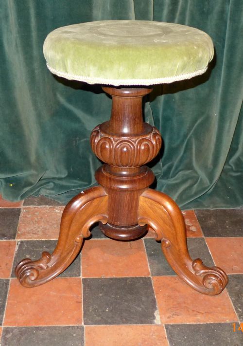 Victorian Adjustable Revolving Piano Stool