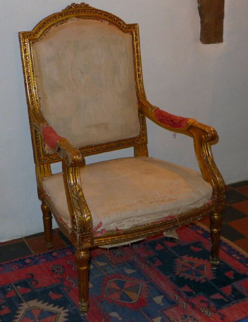 fig 1. Near Pair of Gilt Arm Chairs