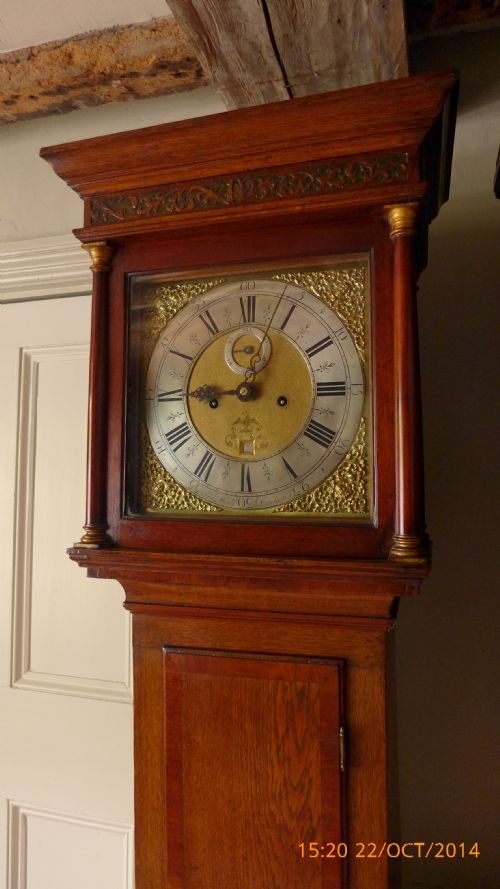 fig 1. Nice 18th Cent Oak, 8 Day Longcase Clock