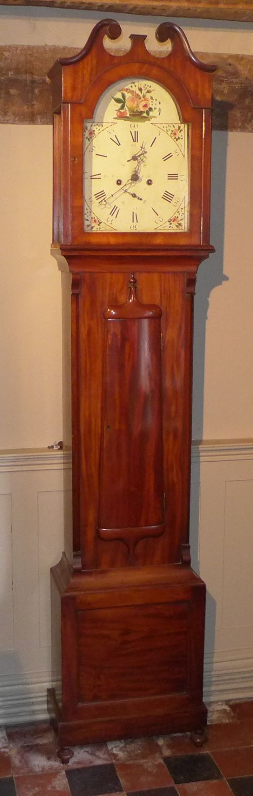 19th Cent Mahogany 8 Day Longcase Clock