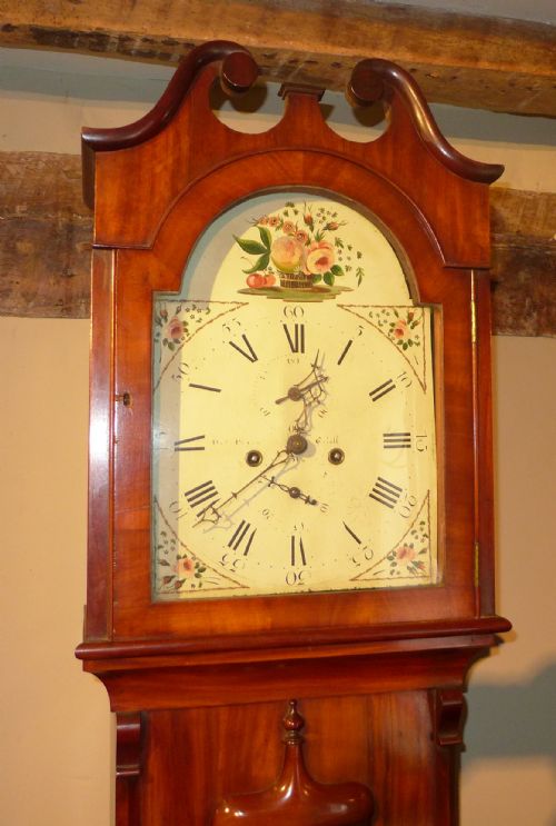 fig 1. 19th Cent Mahogany 8 Day Longcase Clock