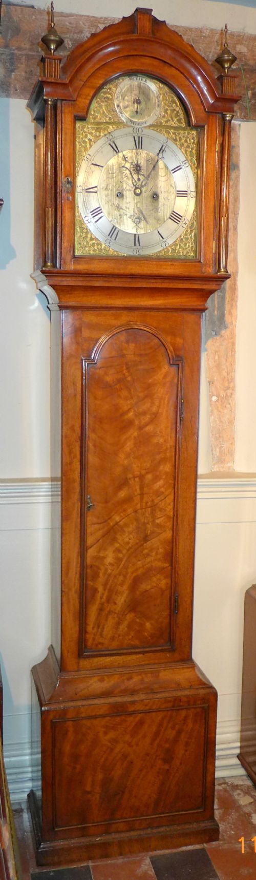 fig 1. Small 18th Cent Mahogany Longcase Clock