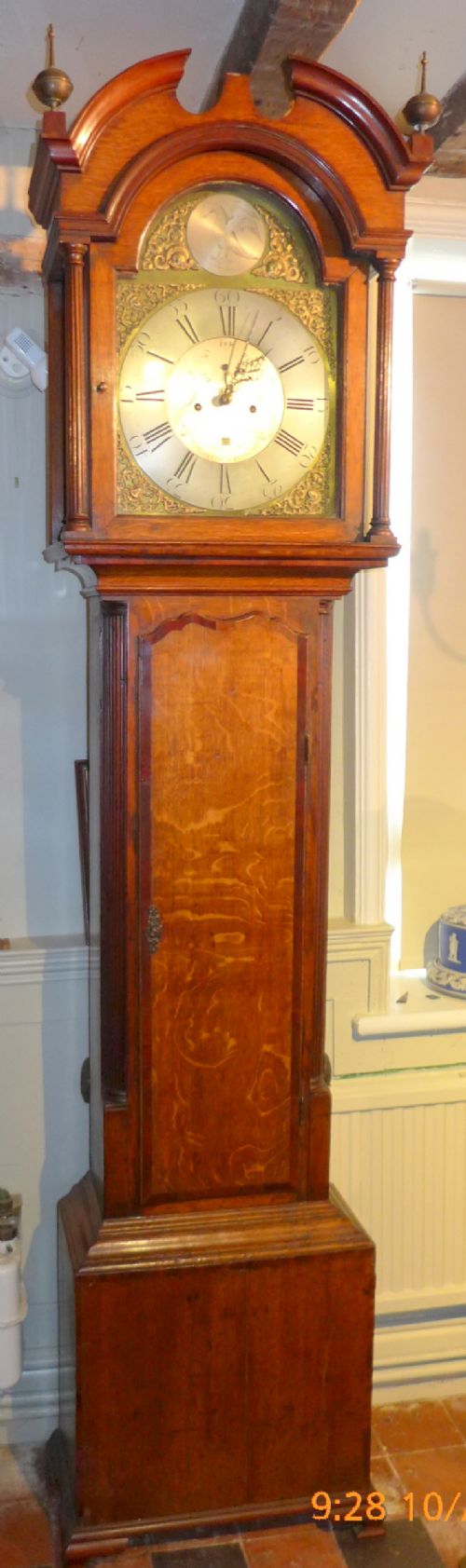 fig 1. 18th Cent Oak Longcase Clock