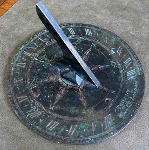 18th Cent Horizontal Bronze Sundial by T Blunt