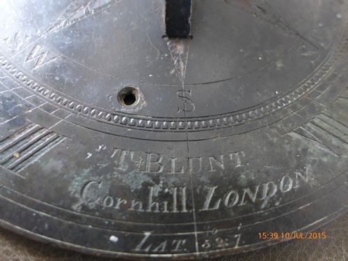 fig 1. 18th Cent Horizontal Bronze Sundial by T Blunt