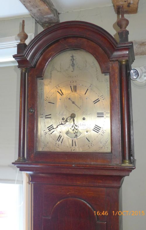 fig 1. 18th Cent 8 Day Oak Longcase Clock