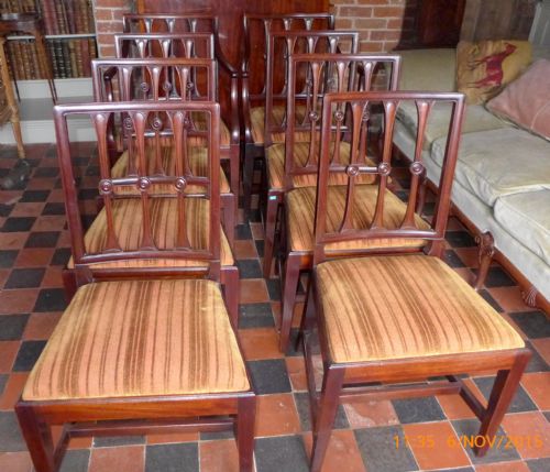 Set of 8 (6+2) George III Mahogany Dinning Chairs