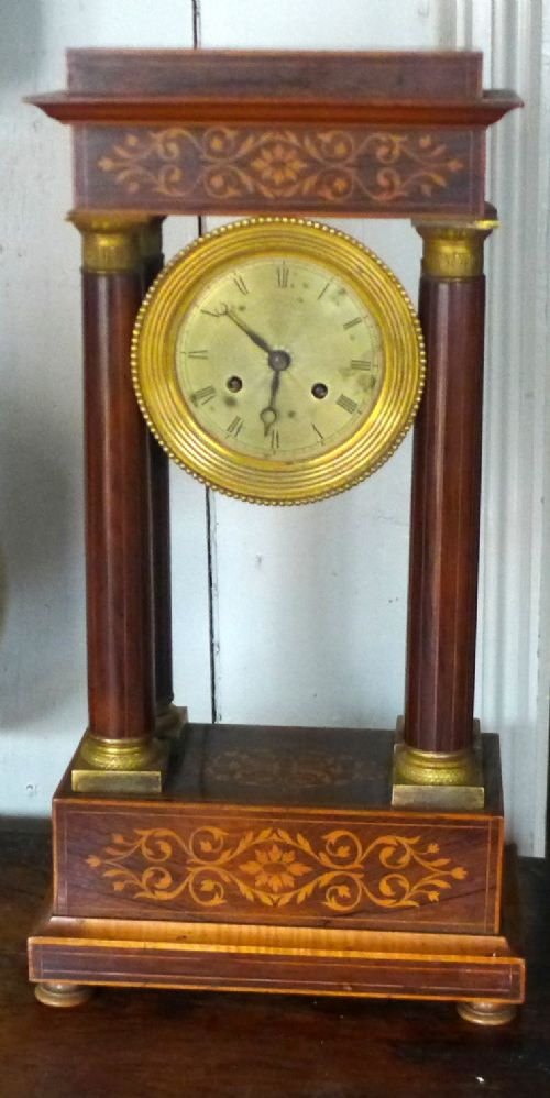 French Early 19th Cent Portico Clock