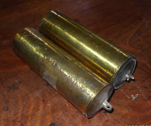 Pair Antique Brass Cased Longcase Clock Weights