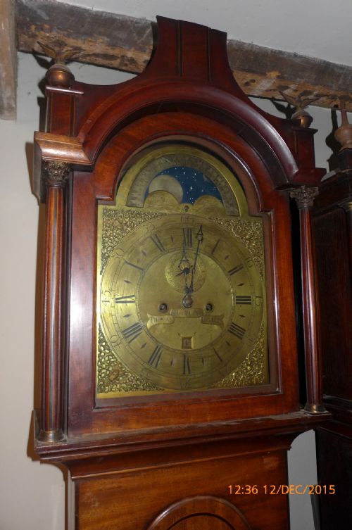 fig 1. 18th Cent Longcase Clock with Moon Dial
