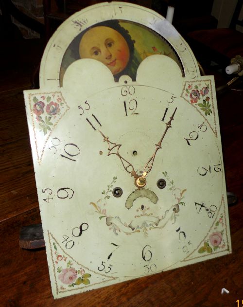 fig 2. Georgian Oak & Mahogany Moon Dial Longcase Clock