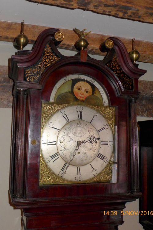 fig 1. 18th Cent Mahogany Musical Long Case Clock