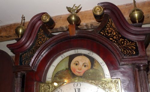 fig 2. 18th Cent Mahogany Musical Long Case Clock