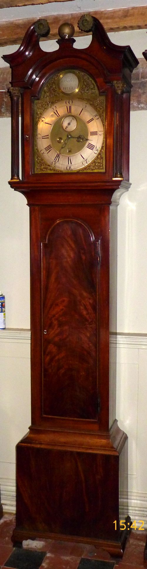George III Mahogany 8 Day Long Case Clock