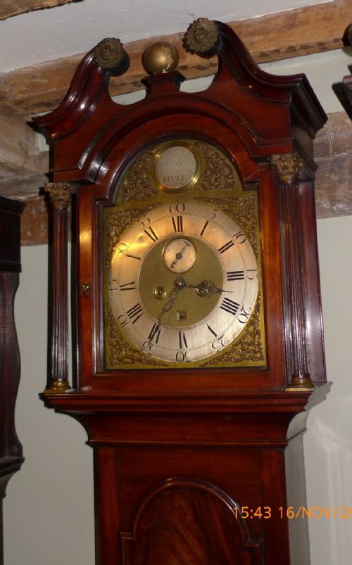 fig 1. George III Mahogany 8 Day Long Case Clock