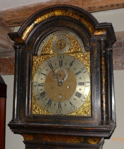fig 1. 18th Cent Lacquer Longcase Clock