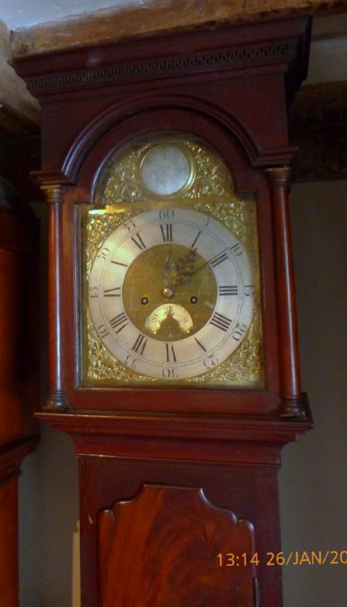 fig 1. 18th Cent Mahogany 8 Day Longcase Clock