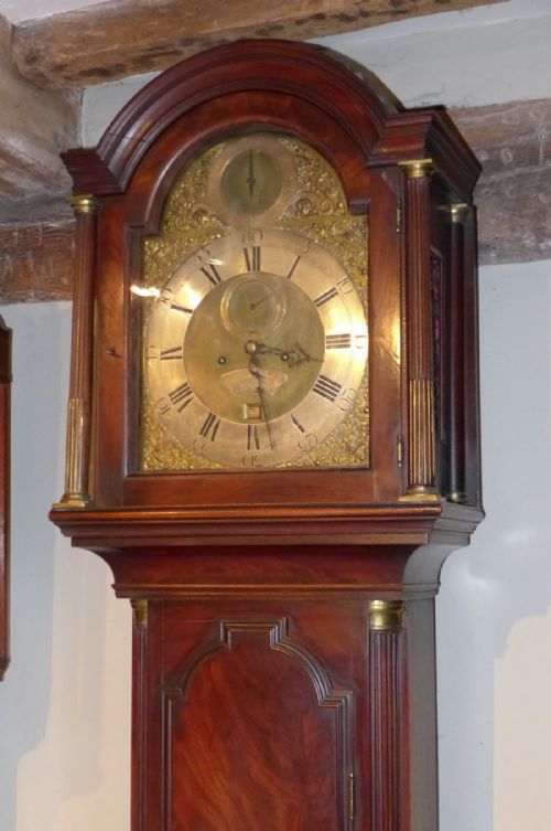 fig 1. 18th Cent Mahogany London Longcase Clock
