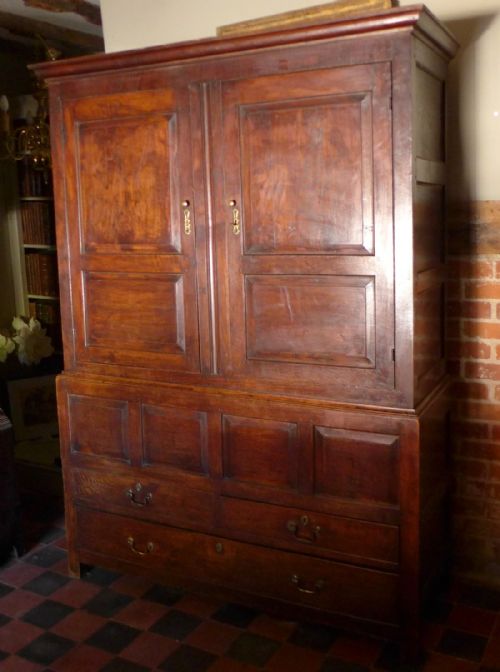 18th Cent Welsh Oak Press Cupboard