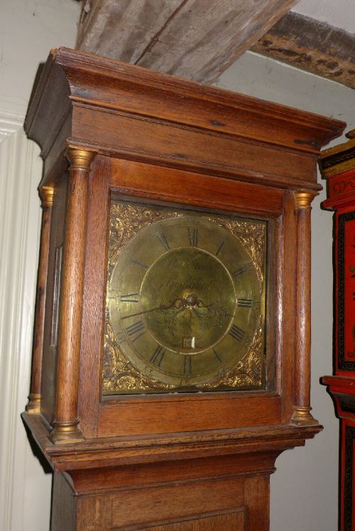 fig 1. 18th Cent Oak Longcase Clock