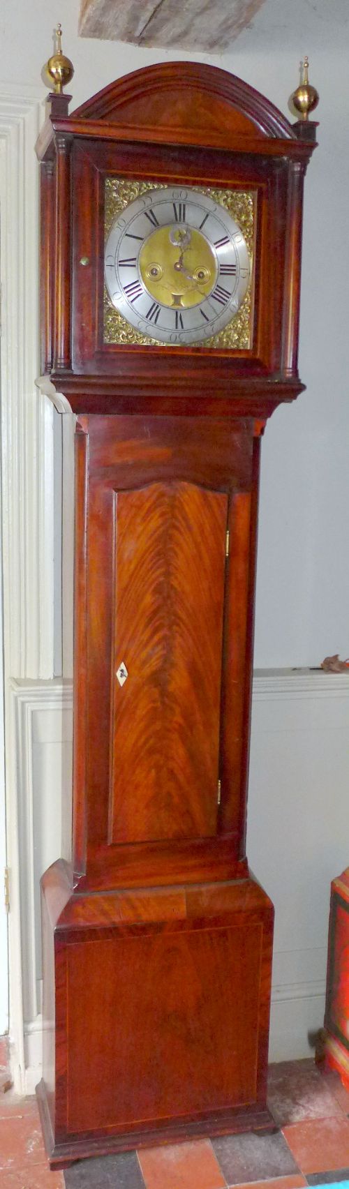 19th Cent Mahogany 8 Day Longcase Clock