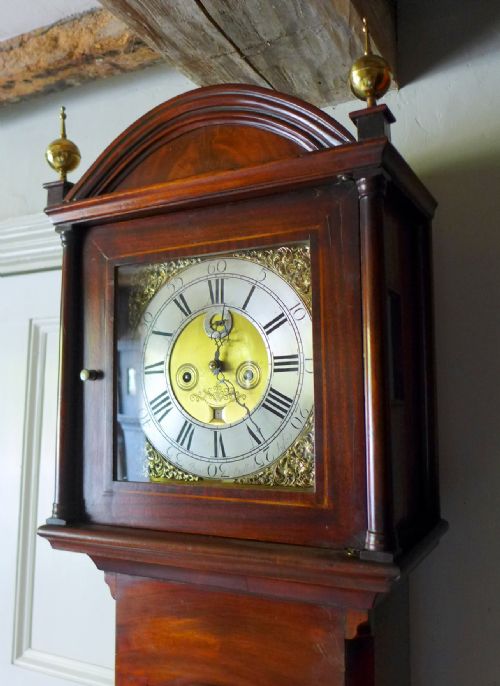 fig 1. 19th Cent Mahogany 8 Day Longcase Clock