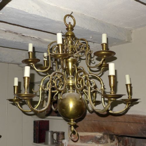 fig 1. Pair 12 Branch 18th Cent Style Chandeliers