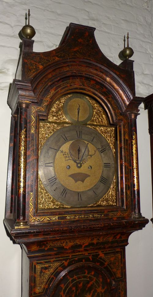 fig 1. 18th Cent Faux Tortoise Shell Lacquer Longcase Clock