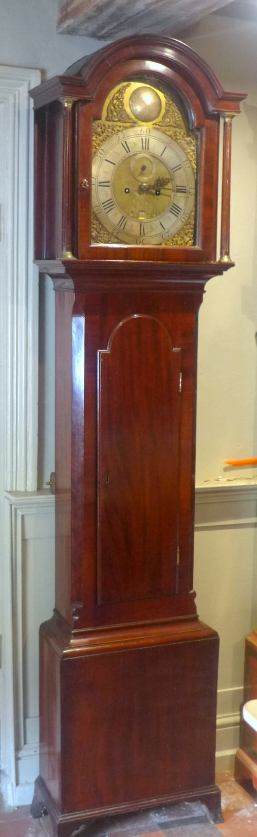 18th Cent Mahogany 8 Day Longcase Clock